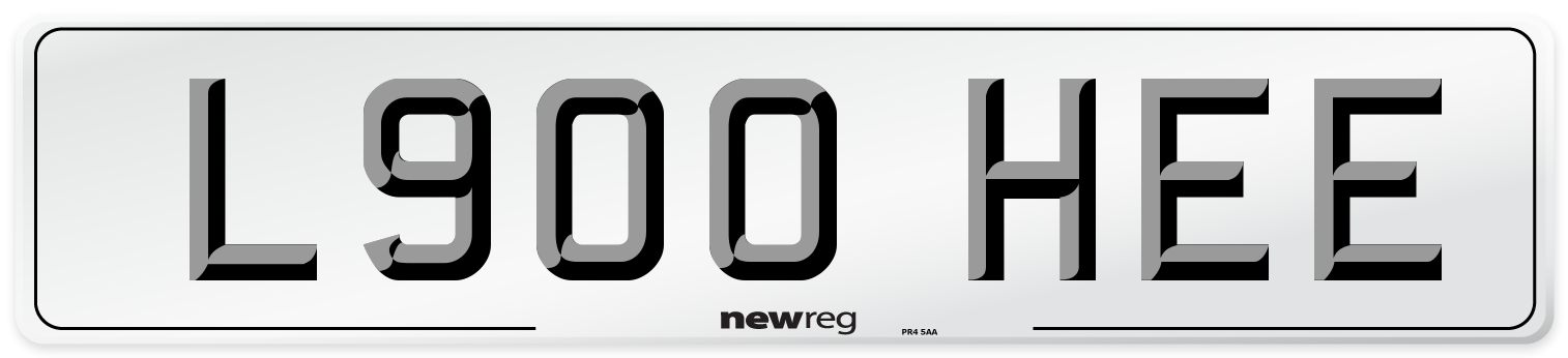 L900 HEE Number Plate from New Reg